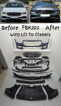 Front Bumper Kit Compatible With Mercedes Benz W213 LCI Upgrade To Mercedes Benz Classic (2021-2024) Tag No. FBK.203 (Shipping Cost Not Included In Price)