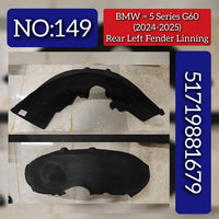 Rear Left Fender Linning 51719881679 Compatile With BMW 5 SERIES G60 (2024-2025) Tag No.149