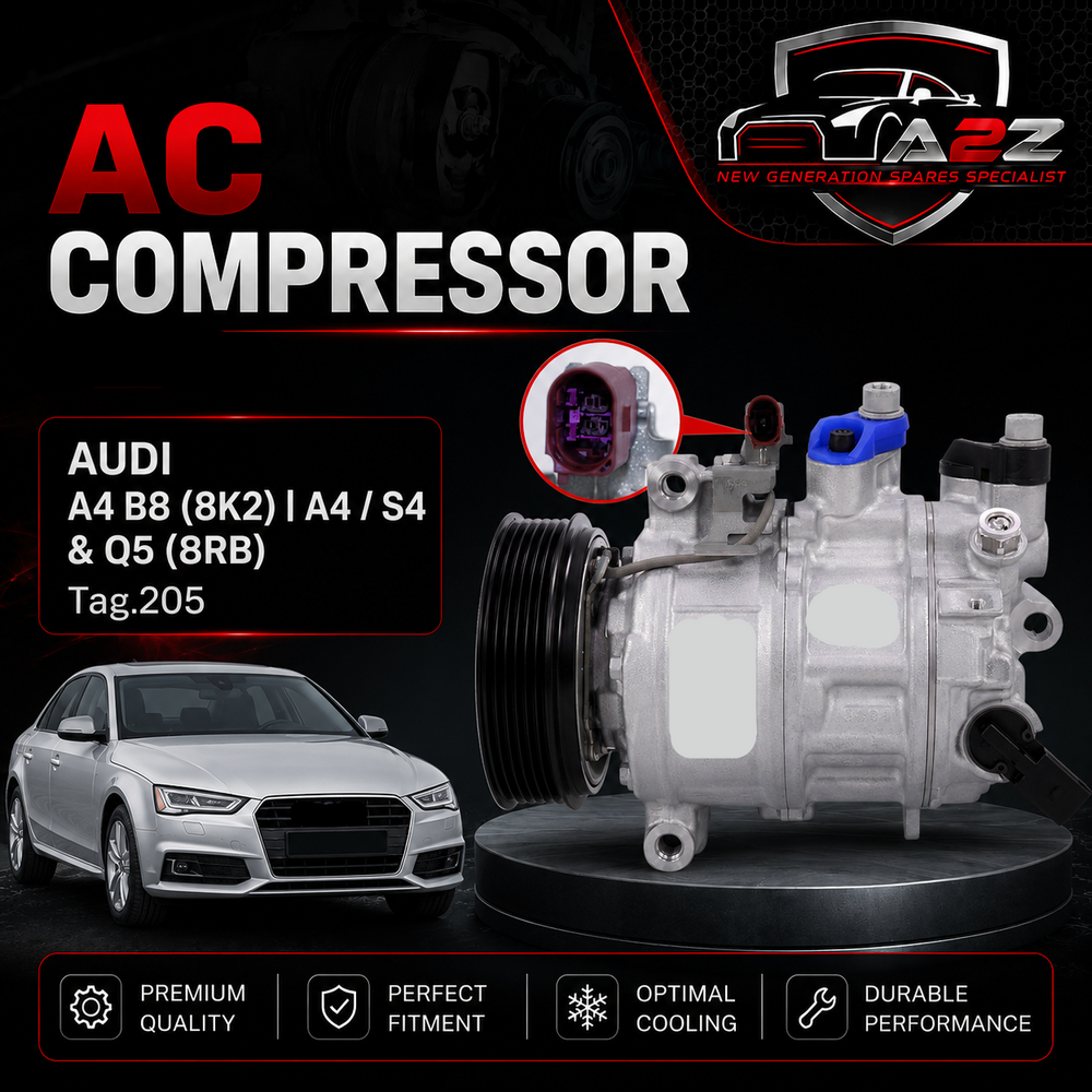 AC Compressor 4371008030 & DCP02098 & 8T0260805F & 8T0260805P & 8T0260805S Compatible With AUDI & A4 B8 (8K2) | A4 / S4 & Q5 (8RB) Tag.205
