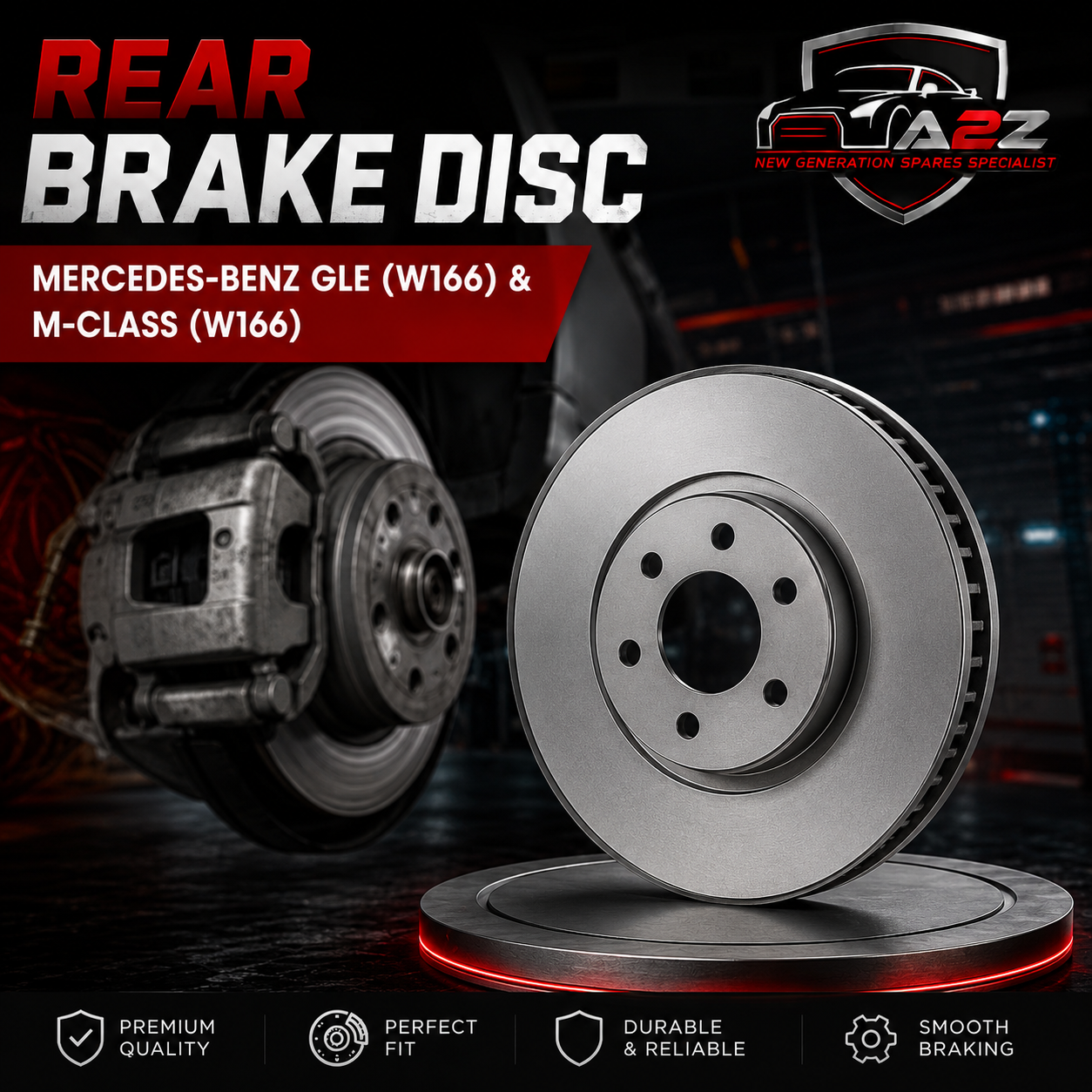 Rear Brake Disc Set 1664230600 1664230012 A1664230012 1664230112 Compatible With MERCEDES-BENZ GLE (W166) & M-CLASS (W166) (ALBRO)