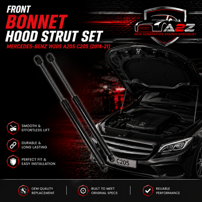 Front Bonnet Hood Strut Left  2059800064 2059801364  & Right 2059800164 2059801464 Compatible With MERCEDES-BENZ C-CLASS (W205) & C-CLASS Convertible (A205) & C-CLASS Coupe (C205)