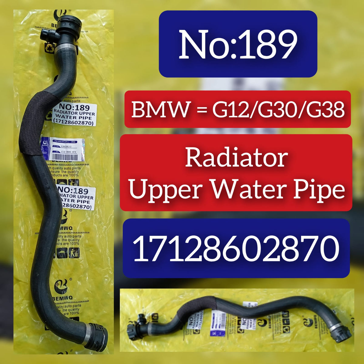 Radiator Upper Water Hose Pipe 17128602870 Compatible With  BMW 5 Series (G30, F90) & 6 Series Gran Turismo (G32)