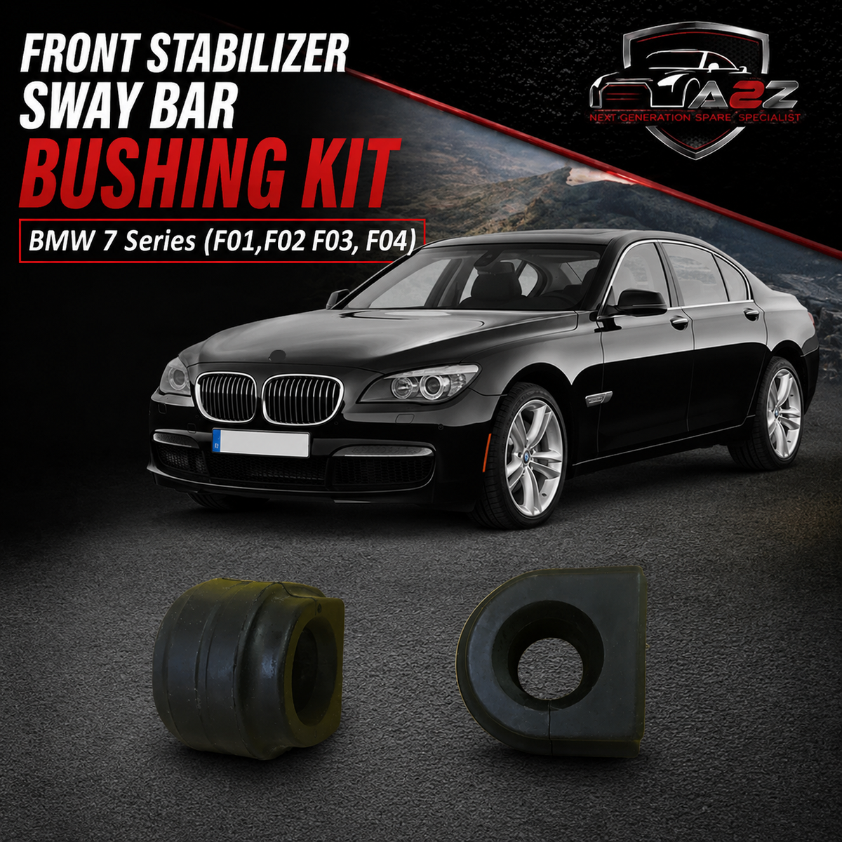 Front Stabilizer Sway Bar Bushing Kit 31356775429 Compatible With BMW 7 Series (F01,F02 F03, F04)