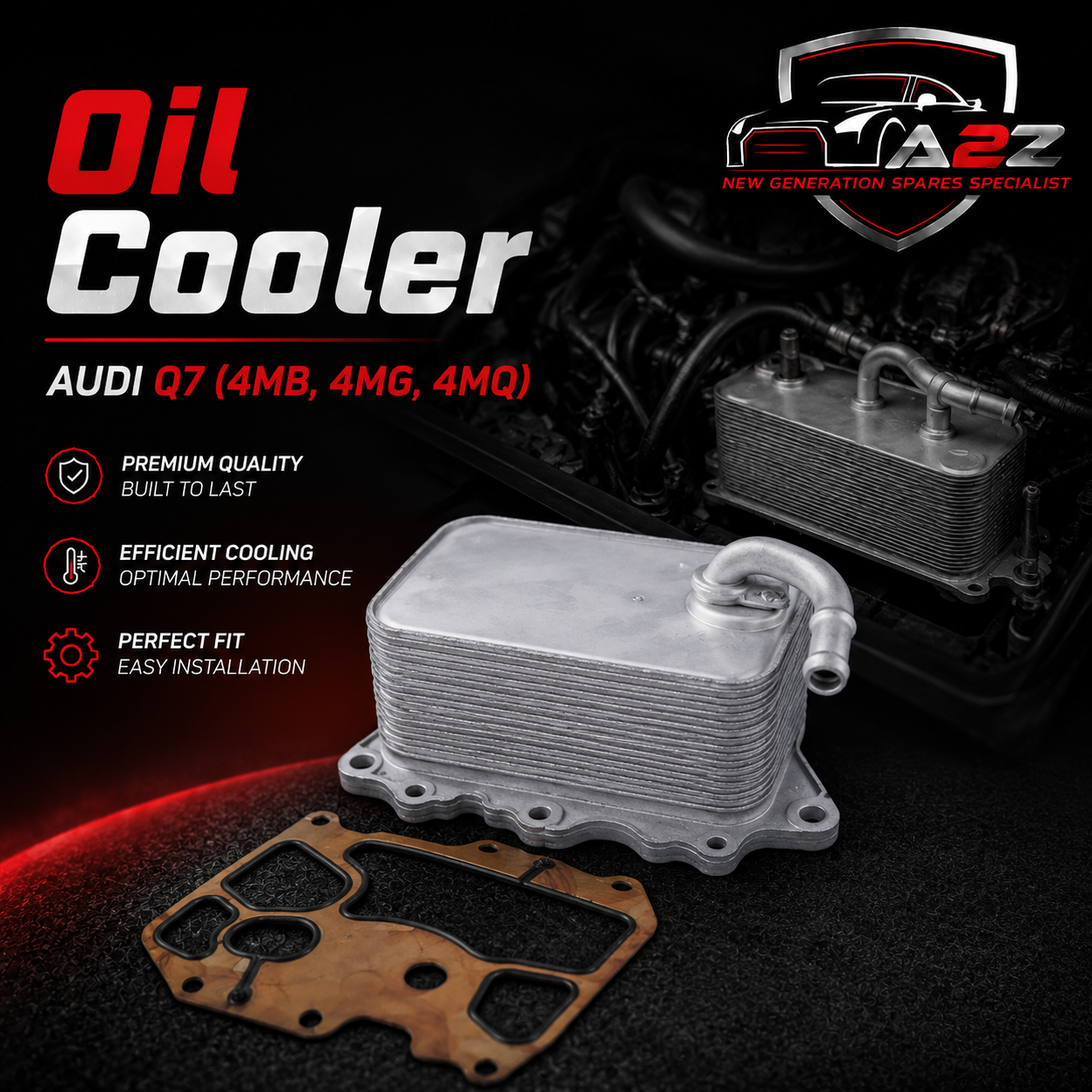 Oil Cooler 059117015K 59117015K Compatible With AUDI Q7 (4MB, 4MG, 4MQ) Tag 131