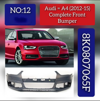 Complete Front Bumper 8K0807065F 8K0807065FGRU Compatible With AUDI A4 B8 (8K2) | A4 / S4 (2012-2015) Tag No.12