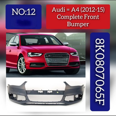 Complete Front Bumper 8K0807065F 8K0807065FGRU Compatible With AUDI A4 B8 (8K2) | A4 / S4 (2012-2015) Tag No.12