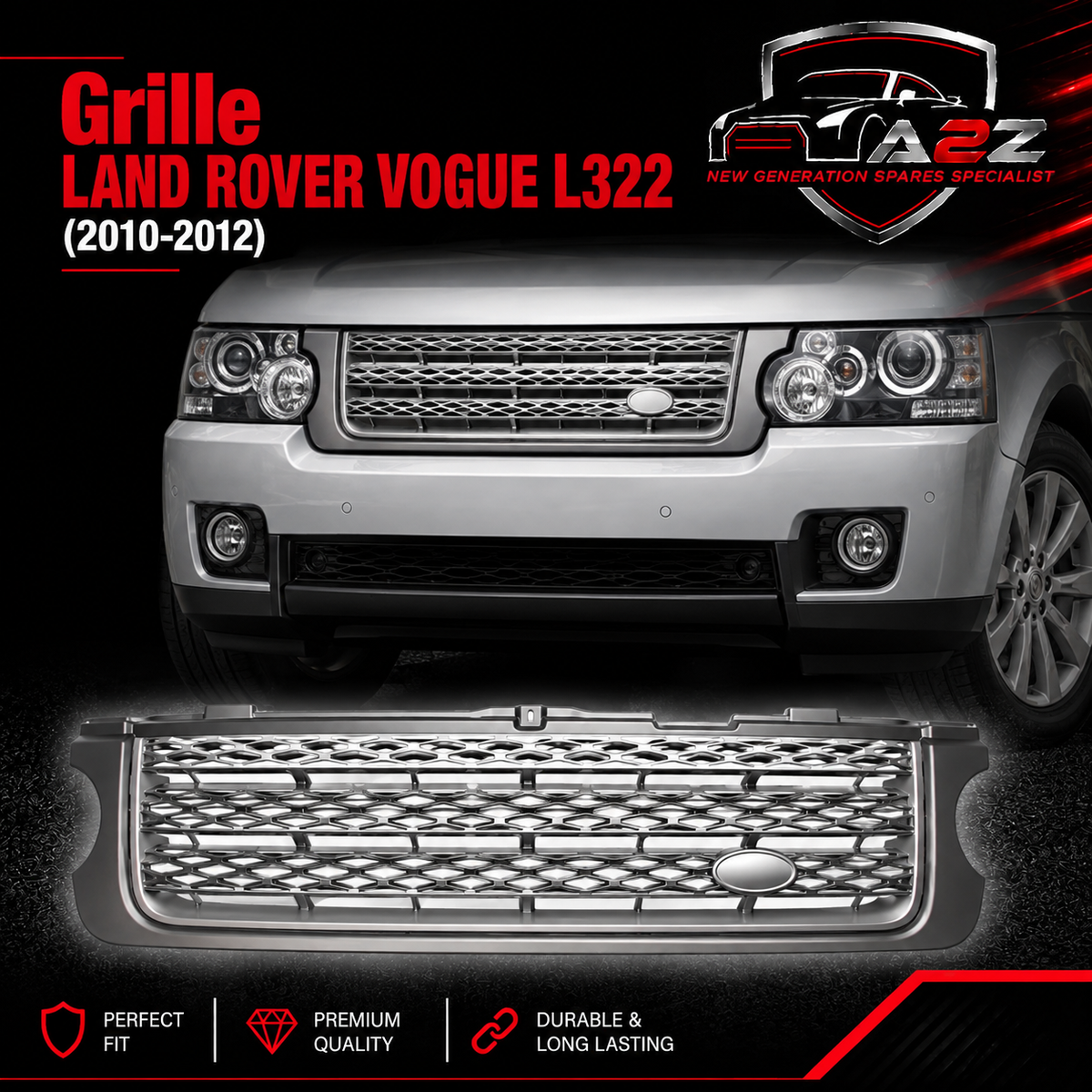 Grille LR011133 Compatible With LAND ROVER VOGUE L322 (2010-2012)