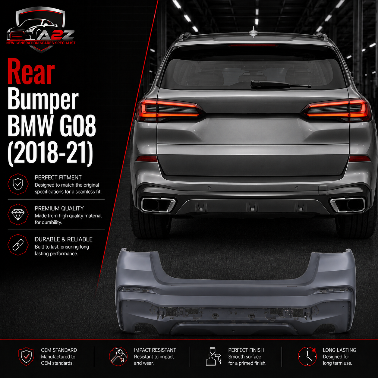 Rear Bumper 51128091999 Compatible With BMW G08 (2018-21)