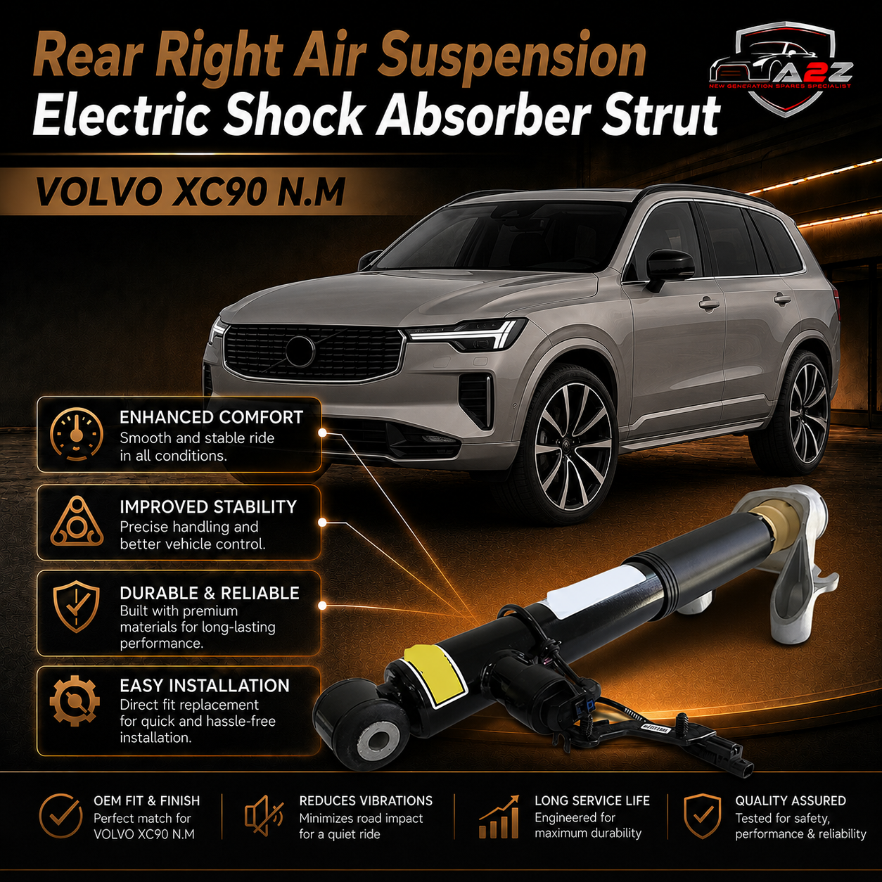 Rear Right Air Suspension Electric Shock Absorber Strut 31658383 31658382 31658386 Compatible With VOLVO XC90 N.M