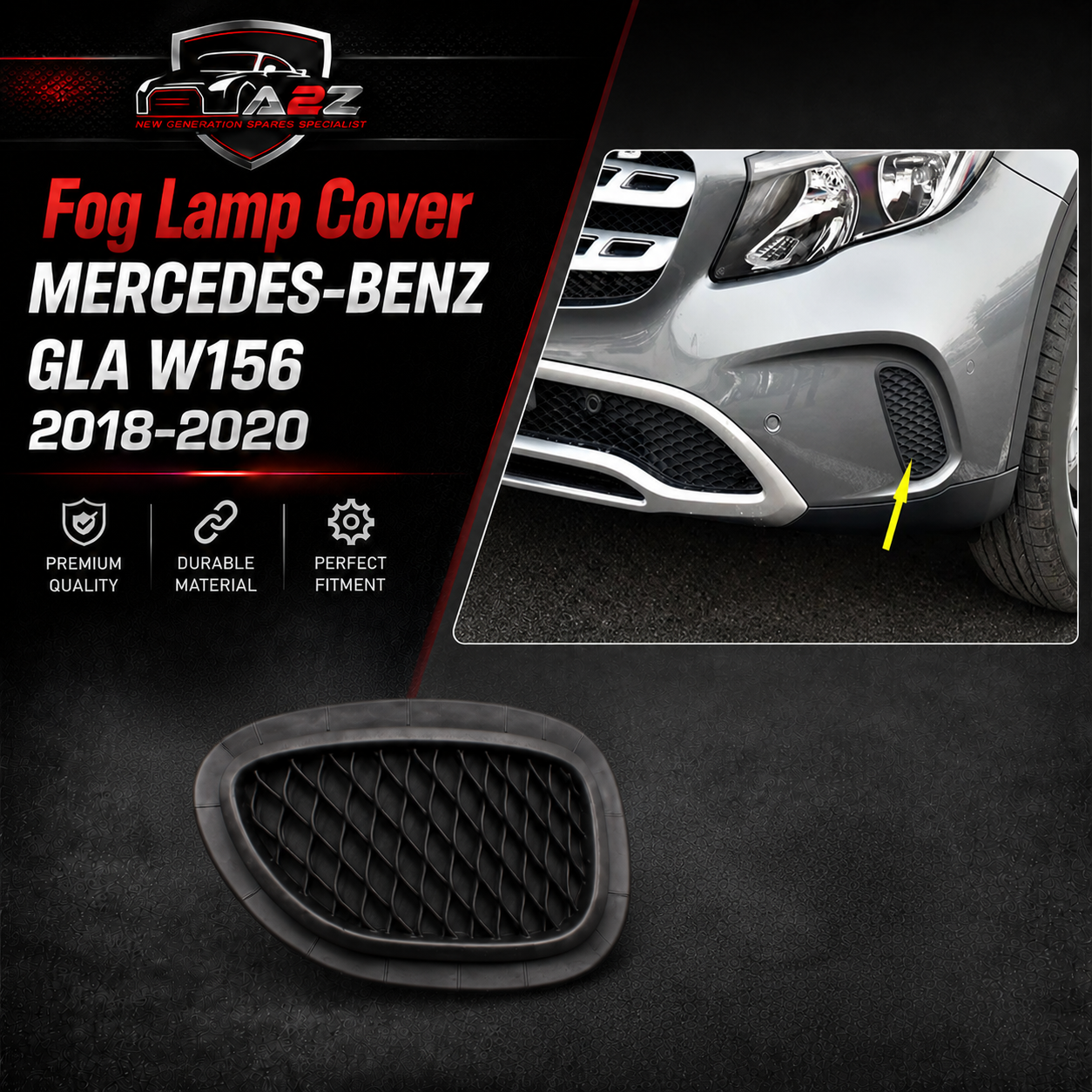 Fog Lamp Cover Left 1568856700 & Right 1568856800 Compatible With MERCEDES-BENZ GLA W156 2018-2020 Tag No.-212