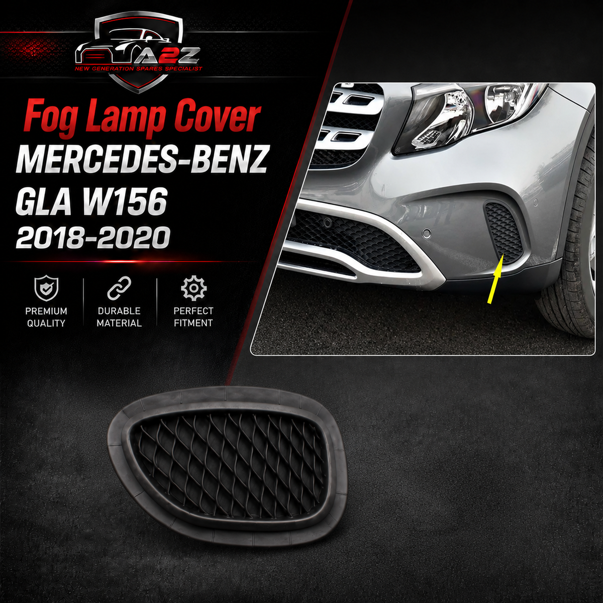 Fog Lamp Cover Left 1568856700 & Right 1568856800 Compatible With MERCEDES-BENZ GLA W156 2018-2020 Tag No.-212