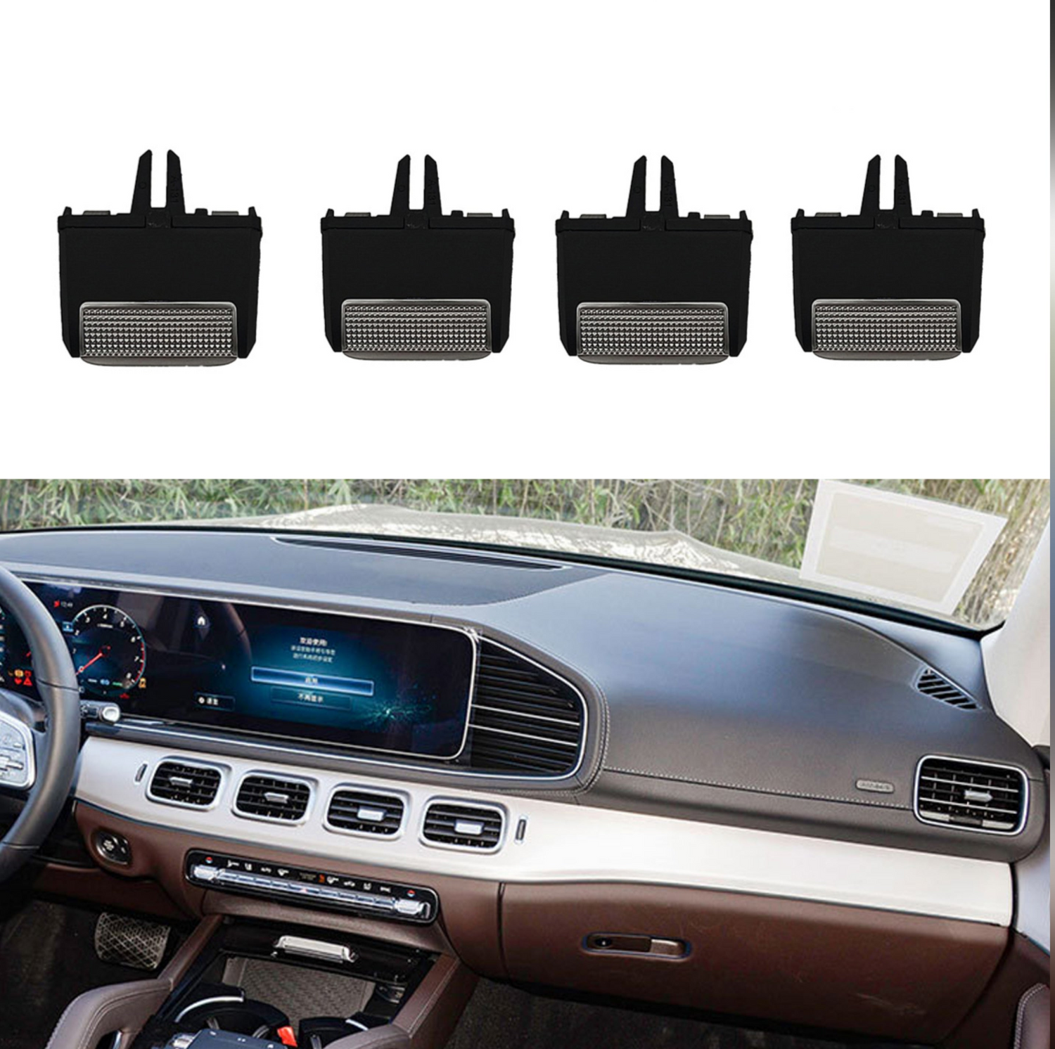 Center & Right Air Conditioner Back Ac Vent Grille Outlet Tab Clip Slider Repair Kit 1678307801 Compatible With MERCEDES BENZ GLS W167 & GLE W167 (Set Of 5)