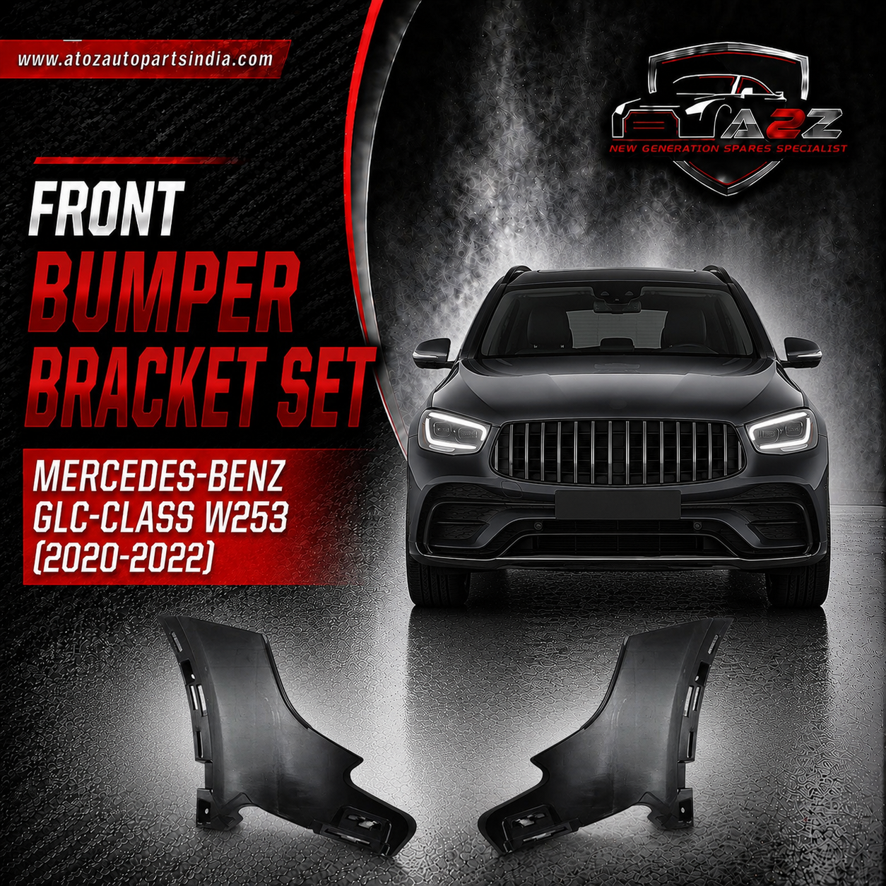 Front Bumper Bracket Left 2538858903 & Right 2538859103 Compatible With Mercedes-Benz GLC-CLASS W253 (2020-2022) Tag No.994