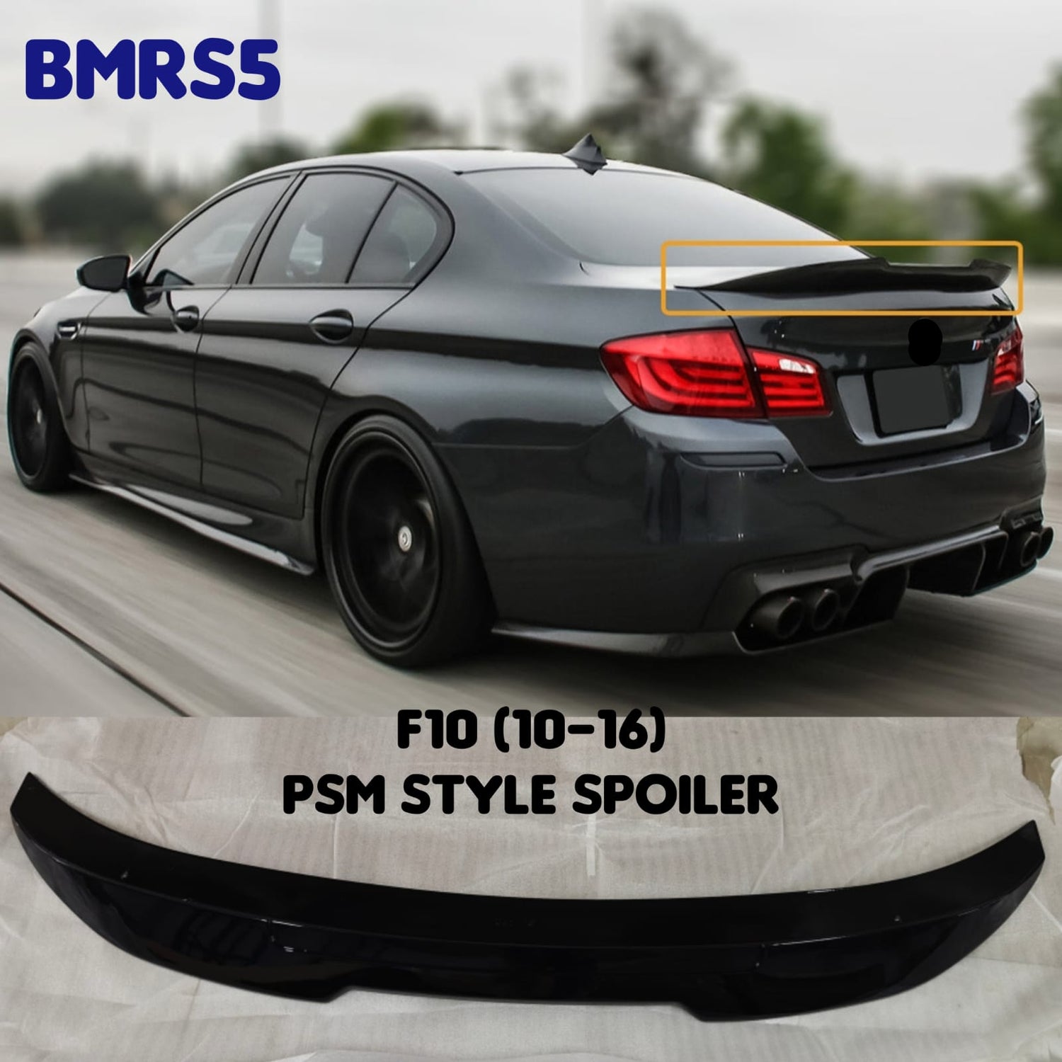 Rear Bumper Spoiler PSM Style BMRS5 Compatible With BMW F10 (2010-16)