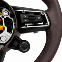 Dark Brown Smooth Leather Steering Wheel Compatible With Porsche All Models