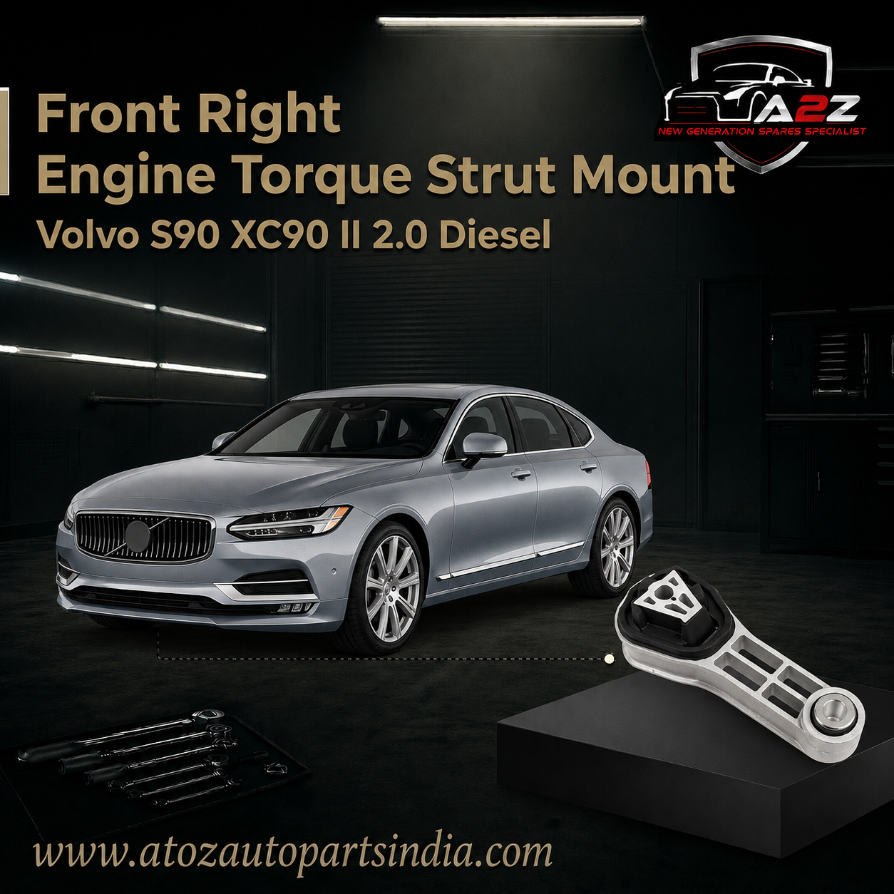 Front Right Engine Torque Strut Mount 31682684 & 31330590 & 31430195 & 31682684 Compatible With Volvo S90 XC90 II 2.0 Diesel