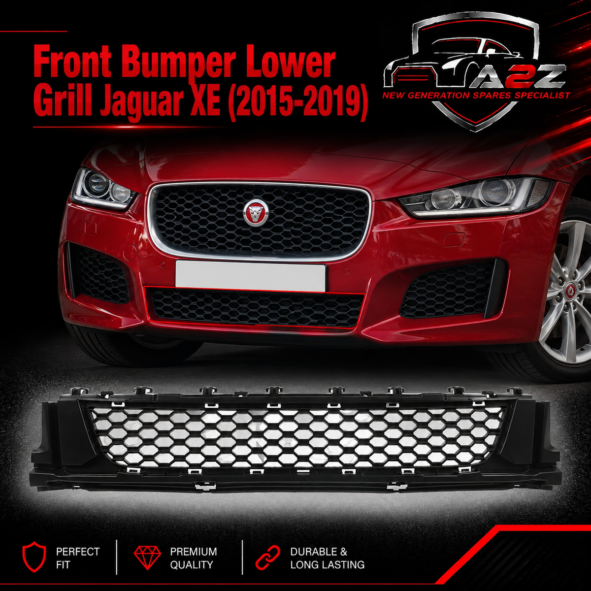 Front Bumper Lower Grill T4N5895 Compatible With Jaguar XE (2015-2019) Tag No.49