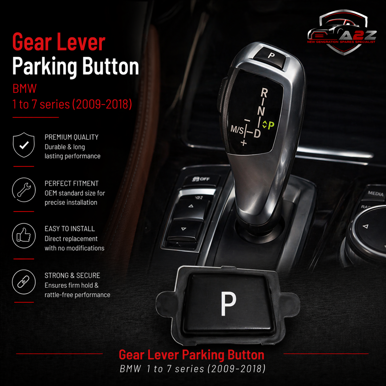 Gear Lever Parking Button 61319259006 Compatible with BMW 1 2 3 4 5 6 7 Series F20 F22 F30 F34 F10 F07 F02 F12 F06 F24 F25