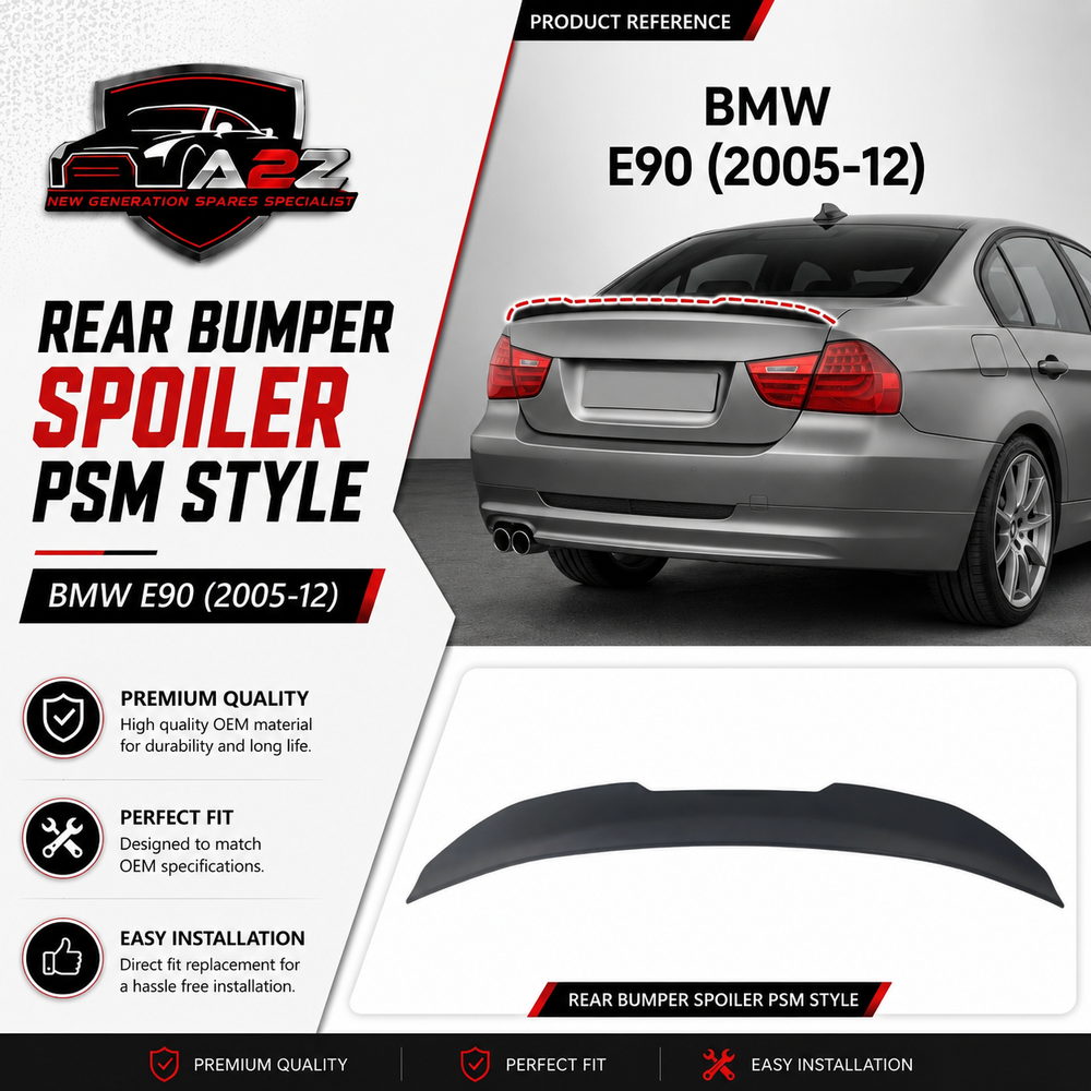 Rear Bumper Spoiler PSM Style BMRS1 Compatible With BMW E90 (2005-12)