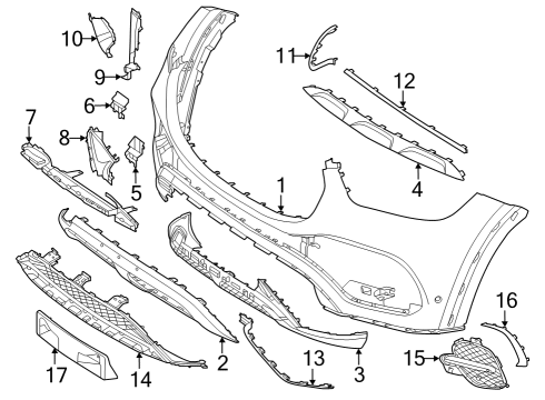 Front Lower Bumper Bracket 1678853510 Compatible With Mercedes-Benz GLE Class W167 (2020-2025) Tag No.710