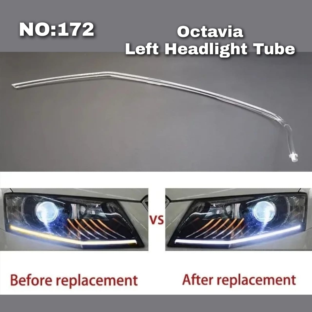 Headligth Tube Left Compatible With Skoda Octavia Tag No.172