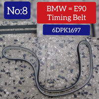 Timing Belt 6DPK1697 11287800341 11288506993 11288512068 Compatible With BMW 3 Series (E90) & 3 Convertible (E93)  Tag-BEL-08