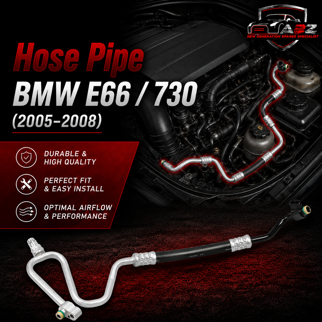 Hose Pipe 64539140734 Compatible With BMW E66 / 730
