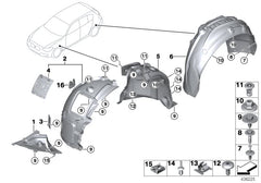 Front Fender Liner Right 51717312838 Compatible With BMW F22 (2014-21)