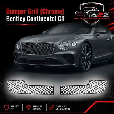 Bumper Grill ( Chrome ) Left 3W3807681 & Right 3W3807682 Compatible With Bentley Continental GT