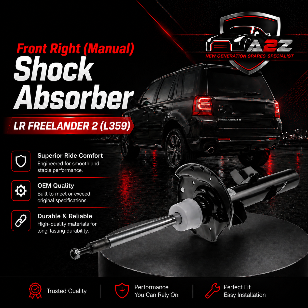 Front Right Shock Absorber LR031667 Compatible With LAND ROVER FREELANDER 2 (L359) | LR2 (1PCS)