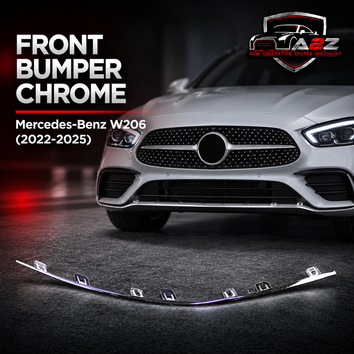 Front Bumper Chrome Left 2068854102 & Right 2068854202 Compatible With Mercedes-Benz C-CLASS W206 (2022-2025) Tag No.269