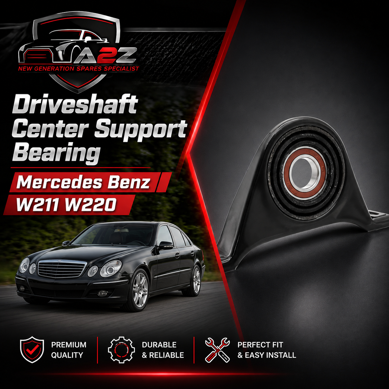Driveshaft Center Support Bearing 2104102181 2114100181 A2114100181 Compatible With Mercedes Benz W211 W220
