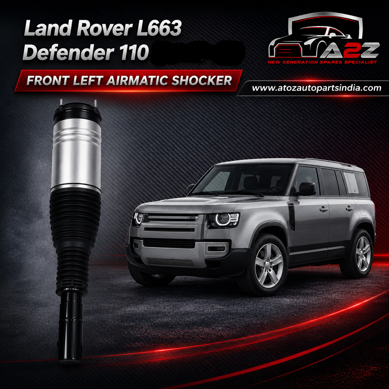 Front Shock Absorber Left LR132754 Compatible With Land Rover L663 Defender 110 (2020-25)