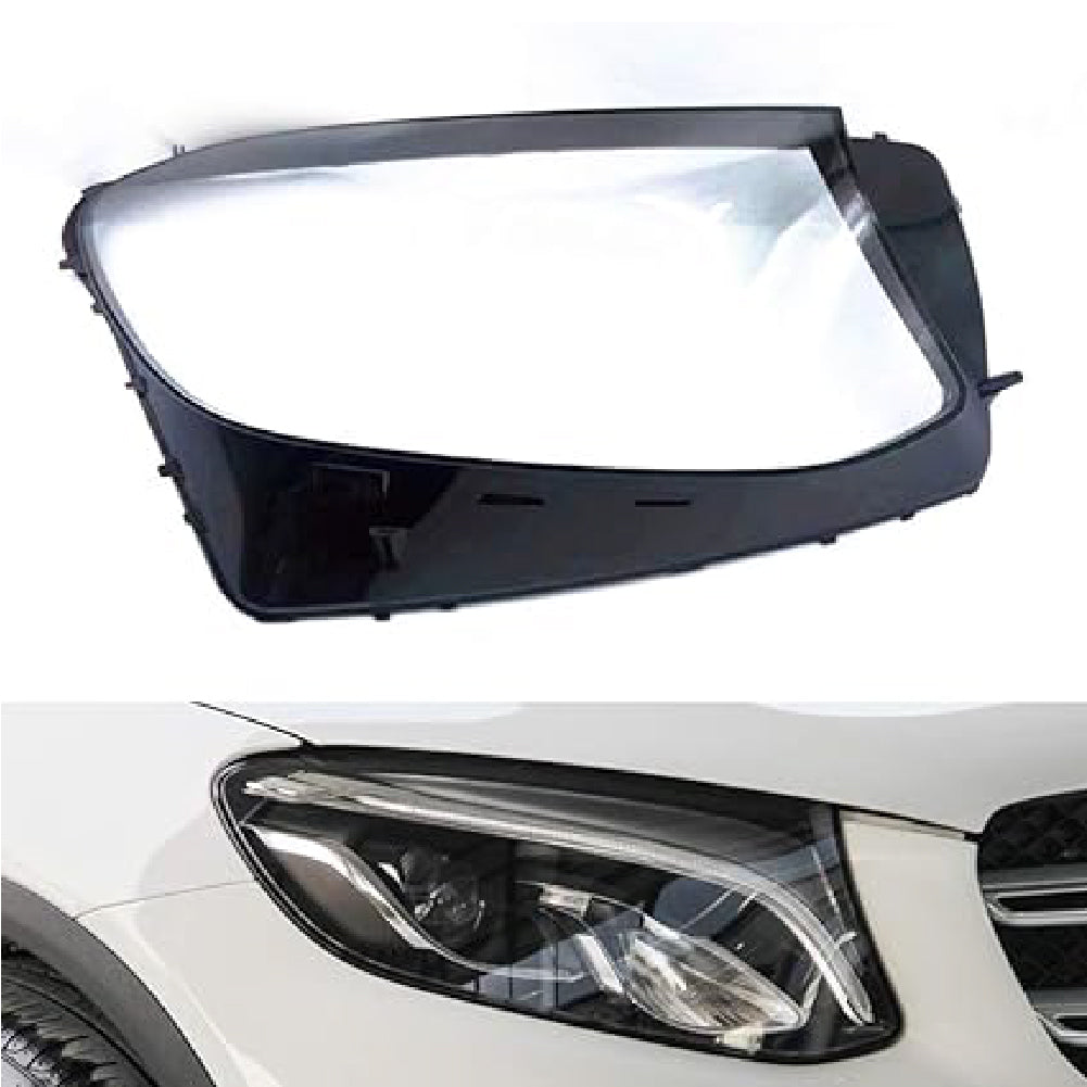 Benz=253 GLC - 2016-18 - Car Front Headlight Lens Cover Transparent Lamp Shade Headlamp Shell Cover compatible for Benz 253 GLC 2016 - 2018.