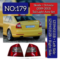 Tail Light Assy Set Left 1Z5945111B & Right 1Z5945112B Compatible With Skoda Octavia (2010-2013) Tag No.179