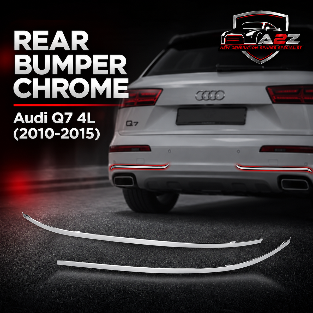 Rear Bumper Chrome Left 4L0807459 & Right 4L0807460 Compatible With Audi Q7 4L (2010-2015) Tag No.151