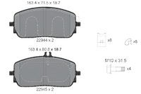 Front Brake Pad A0004202205 2296201 2294401 P050152 Compatible With MERCEDES-BENZ A-CLASS W177 & GLE V167