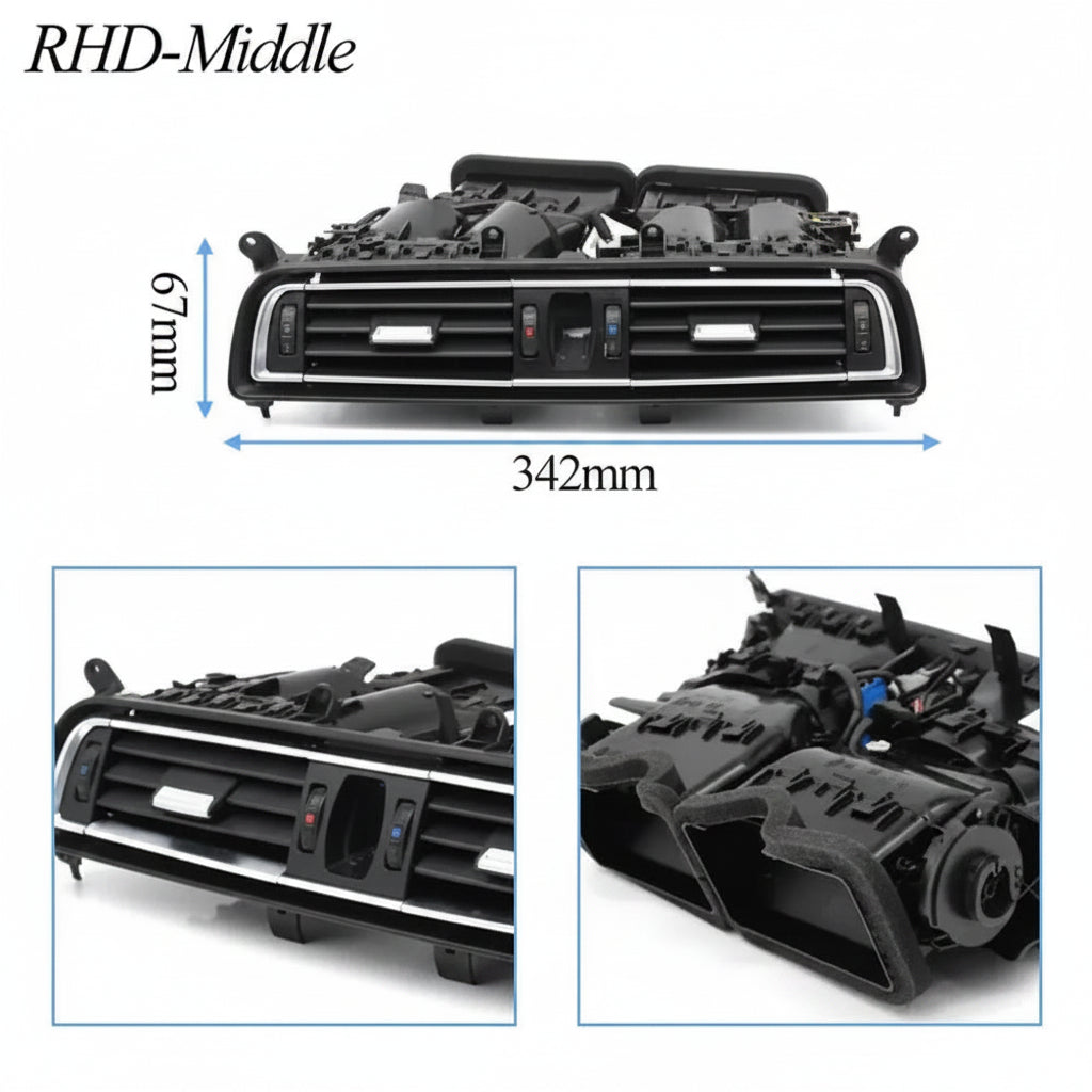 BMW 7 Series F01 F02 F03 F04 Black AC Vent Grille Set 64229115860 64229115862 64229115861