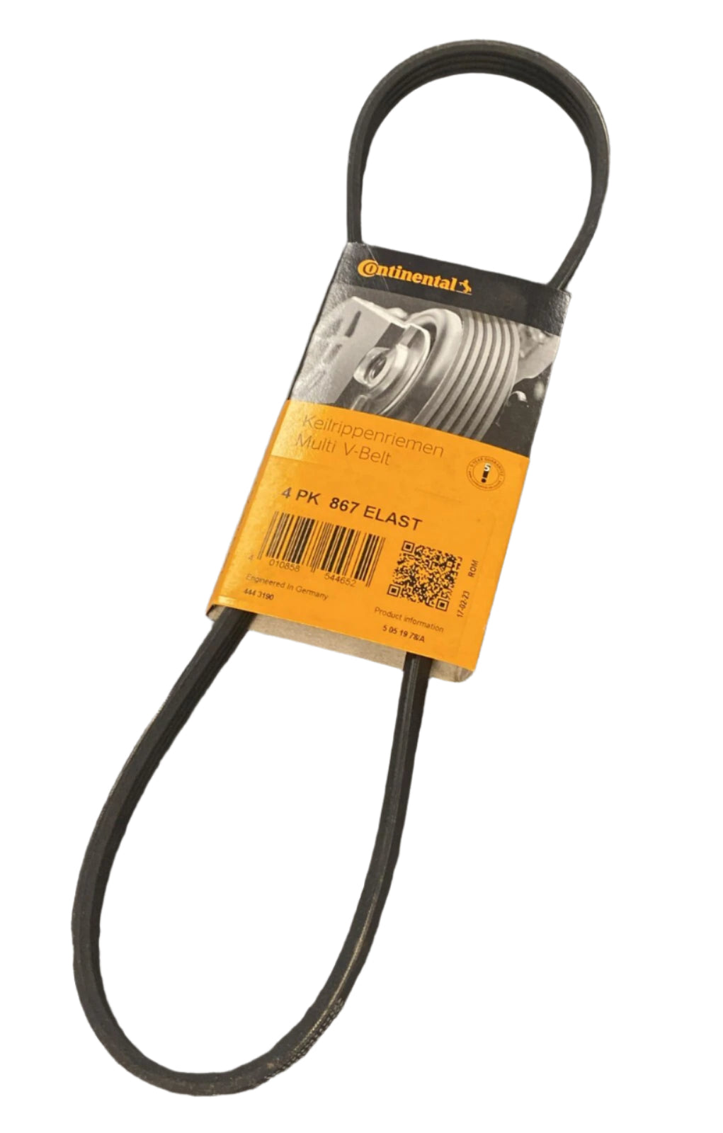 Elast Multi Rib Belt 4PK867 ELAST 64557809801 Compatible With BMW 5 (E60), X5 (E70), X6 (E71, E72) (CONTINENTAL)