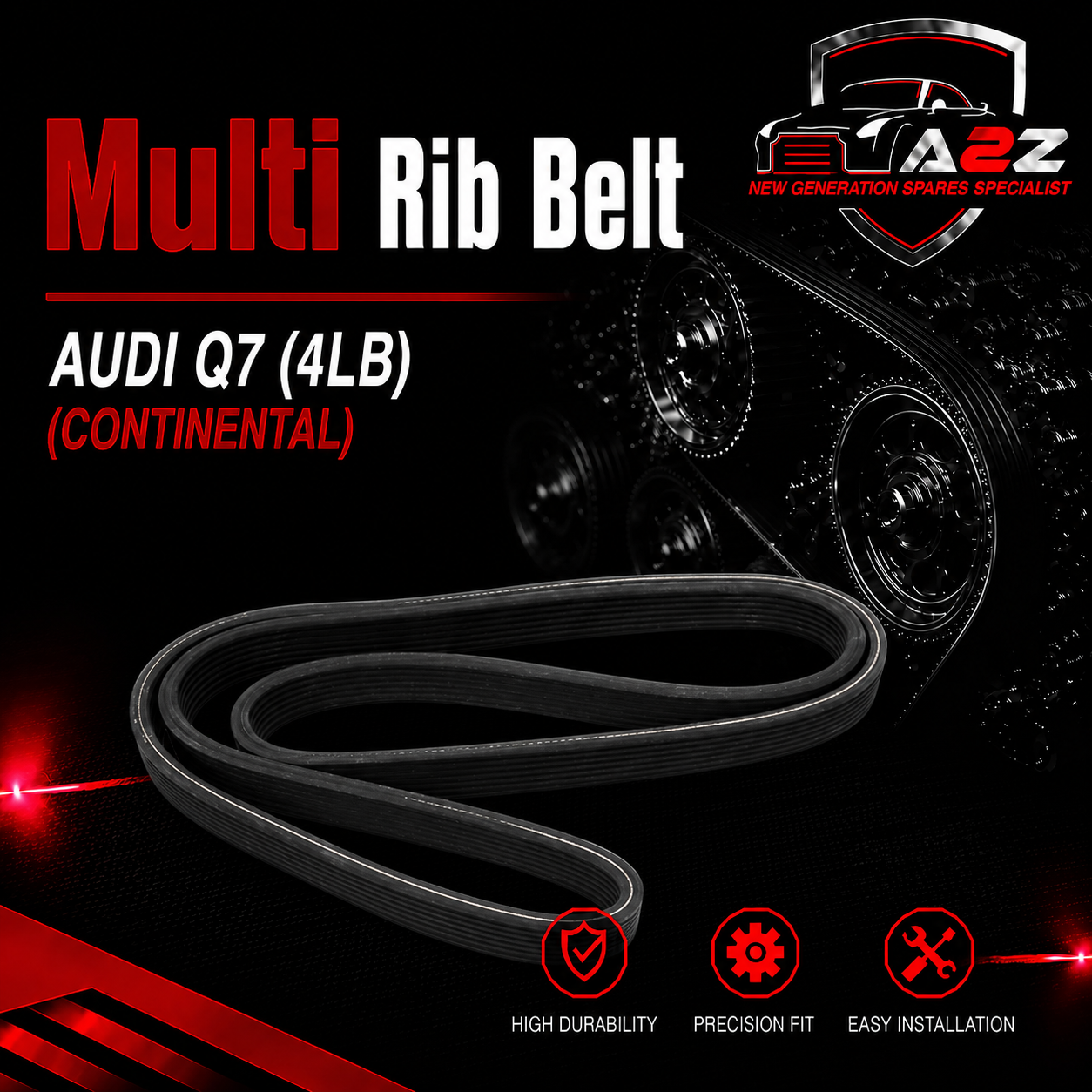 Multi RIB Belt 7DPK2074 022145933P Compatible With AUDI Q7 (4LB) (CONTINENTAL)