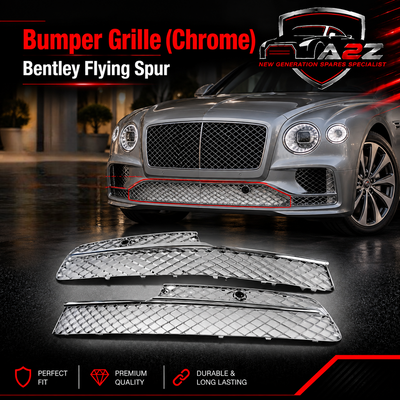 Bumper Grille ( Chrome ) Left 4W0807647E & Right 4W0807648J Compatible With Bentley Flying Spur