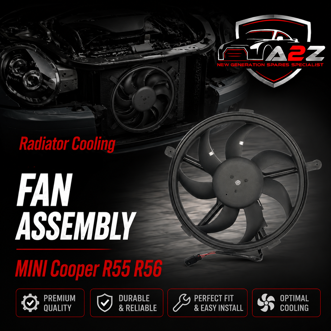 Radiator Cooling Fan Assembly 17422754854 Compatible With MINI Cooper R55 R56