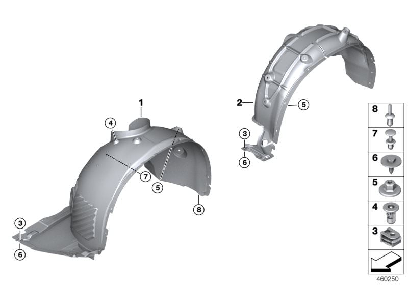 Front Fender Liner Right 51717427918 Compatible With BMW F39 (2018)