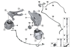 Engine Mounting Left 22116860478 Right 22116860477 Compatible With BMW X1 E84