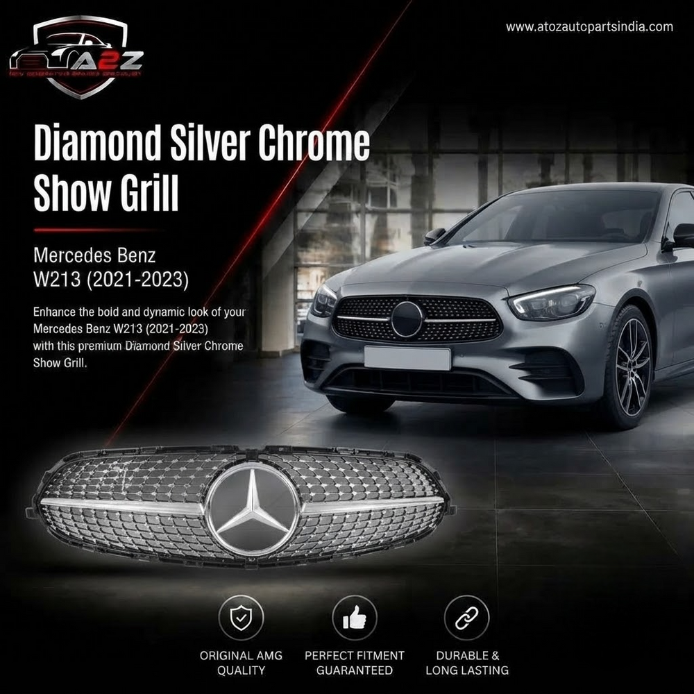 Diamond Silver Chrome Show Grill Compatible With Mercedes Benz E-Class  W213 LCI (2021-2023) Tag 82