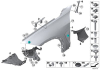 Front Right Fender Support Bracket 51647294544 Compatible With BMW For X5 X6 F15 F16 F85 F86 (2013-18)