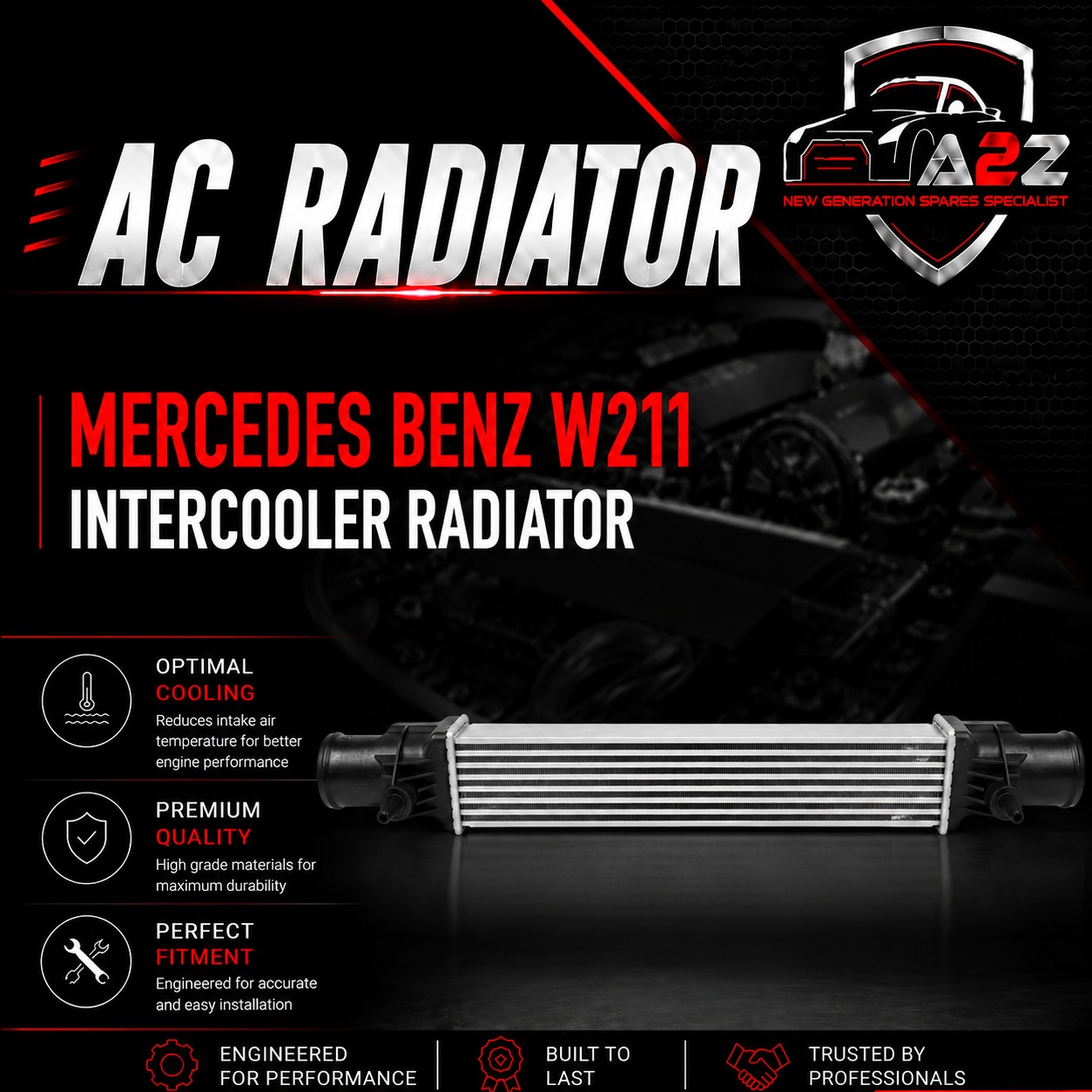 Radiator Intercooler 2115001102 Compatible With Mercedes Benz W211
