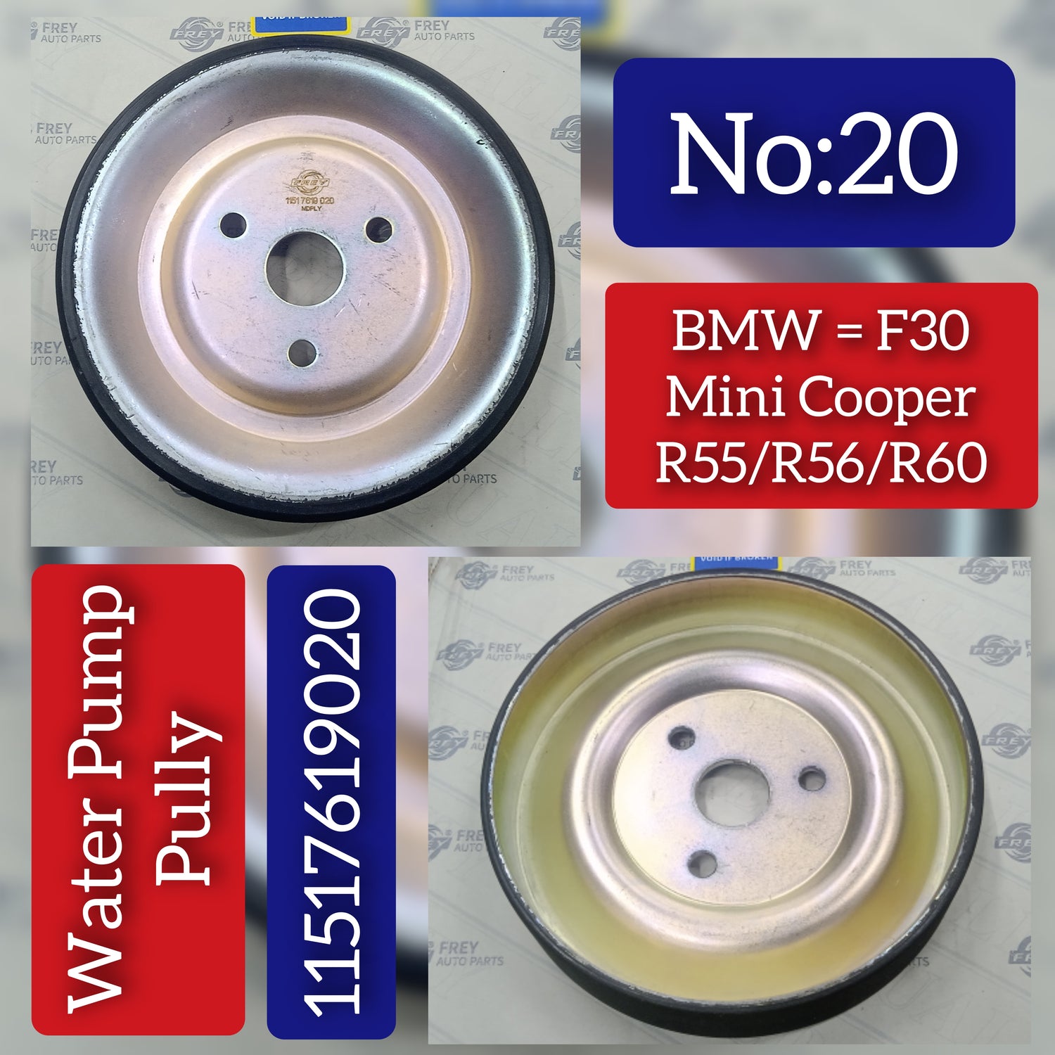 Water Pump Pulley 11517619020 11517545958 11517571012 Compatible With BMW 1 Series (F20) & 3 Series (F30, F80) & MINI MINI (R56) & MINI Convertible (R57) & MINI COUNTRYMAN (R60) Tag-CP-20