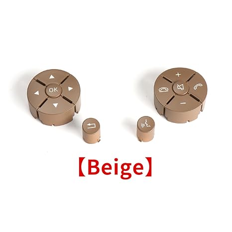 Beige-Round Steering Wheel Switch Control Buttons 2048210351 2048210451 A2048210351 A2048210451 Compatible with MERCEDES BENZ C-CLASS W204 & E-CLASS W212