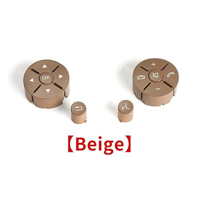 Beige-Round Steering Wheel Switch Control Buttons 2048210351 2048210451 A2048210351 A2048210451 Compatible with MERCEDES BENZ C-CLASS W204 & E-CLASS W212